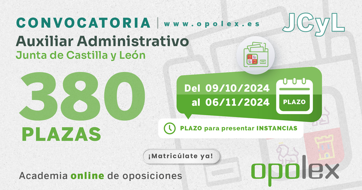 Convocatoria Auxiliar Administrativo JCYL 2024 Opolex